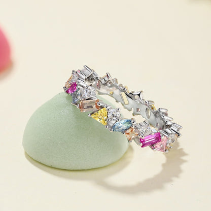[AuraEcho]Dazzling Polychromatic Multi cut Daily Ring