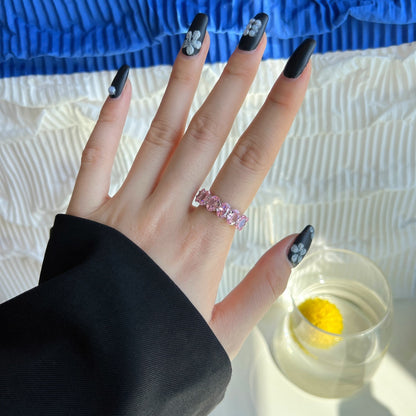 [AuraEcho]Dainty Elongated Cushion Cut Tennis Ring