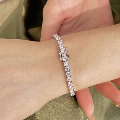 [AuraEcho]Luxurious Ornate Round Cut Tennis Bracelet