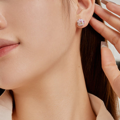[AuraEcho]Ornate Colorful Octagon Shape Daily Earrings