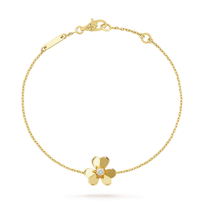 [AuraEcho]FRIVOLE GOLD FLOWER PINK MALACHITE BRACELET