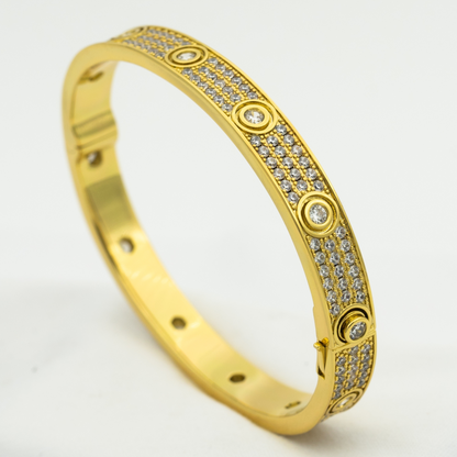 [AuraEcho]LOVE BRACELET 6.1MM DIAMOND-PAVED 10 BIG DIAMONDS