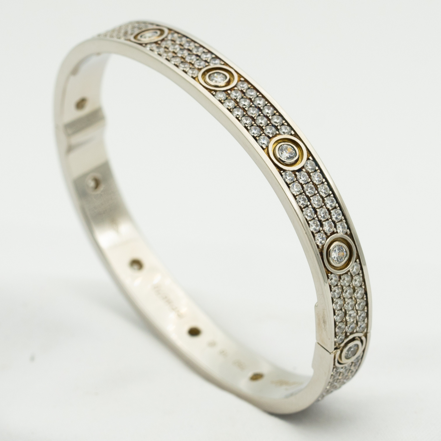 [AuraEcho]LOVE BRACELET 6.1MM DIAMOND-PAVED 10 BIG DIAMONDS